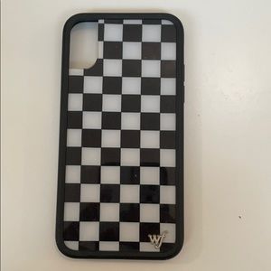 IPhone XS checkered wildflower case